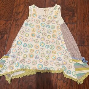 Matilda Jane kids Floral Sleeveless Top or dress with Ruffle Hem - size 8